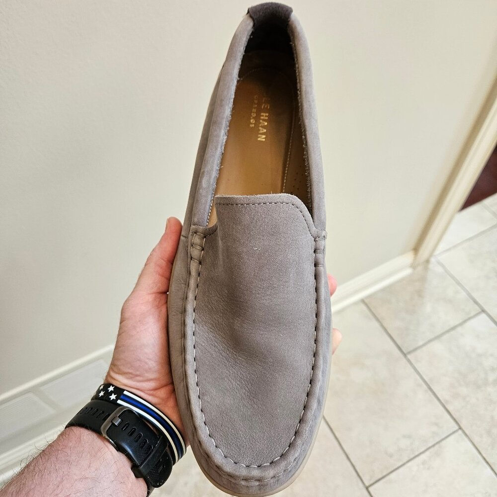 Cole Haan Men's Grand OS Boothbay Leather/Nubuck Loafers, Gray, Sz 13 - Picture 14 of 16